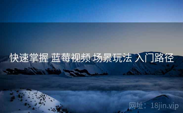 快速掌握 蓝莓视频 场景玩法 入门路径  第1张